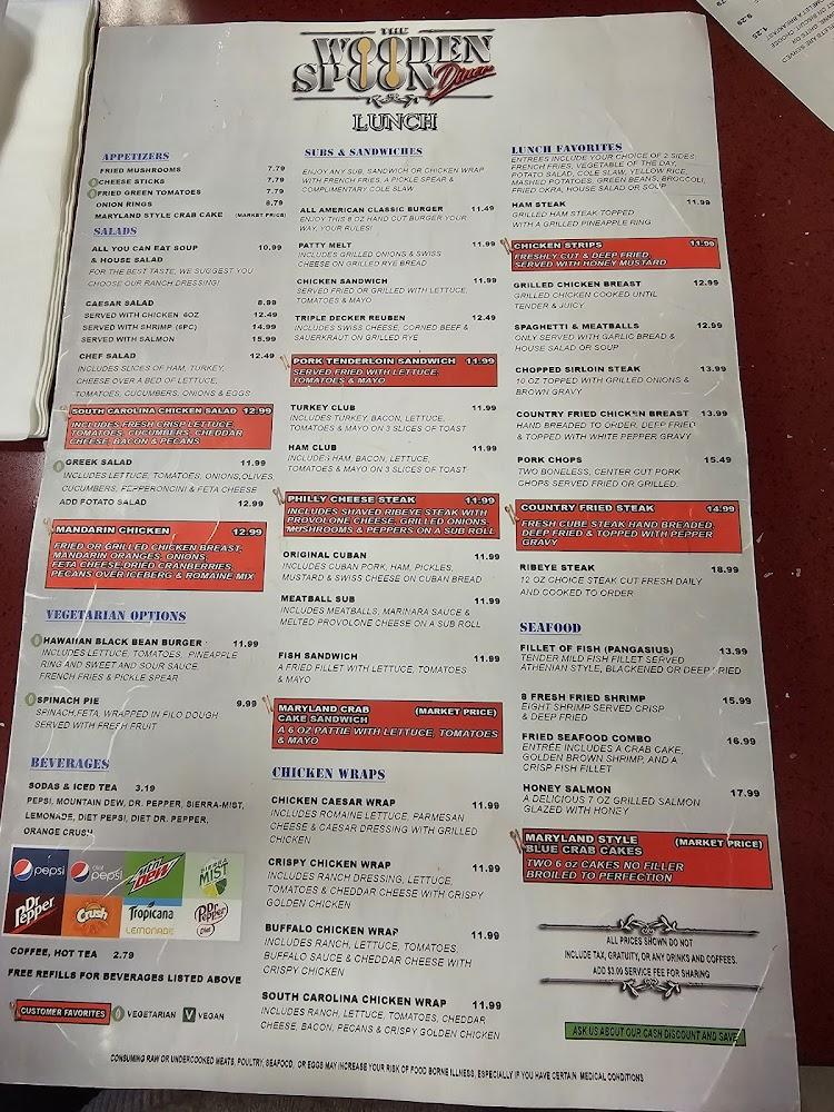 The Wooden Spoon Diner Menu image 2