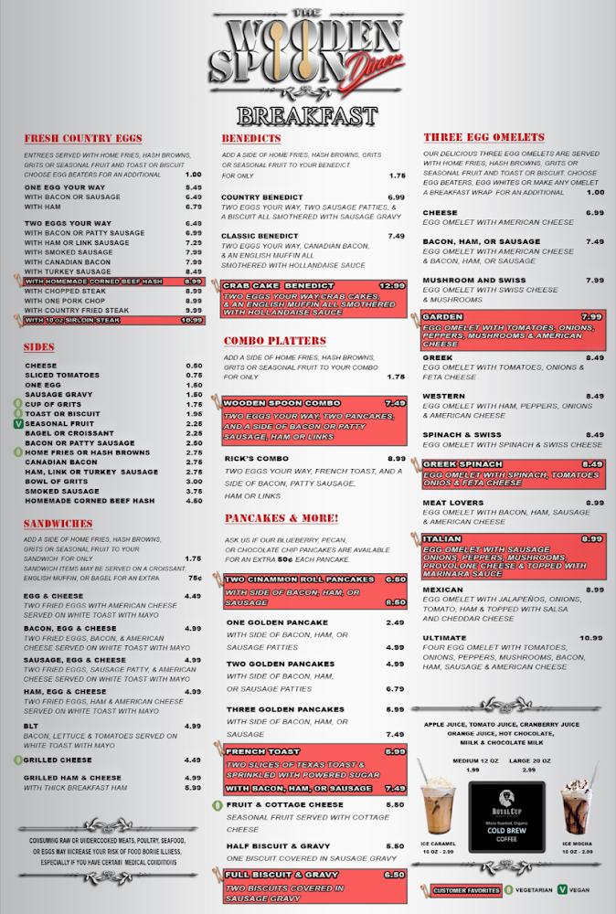 The Wooden Spoon Diner Menu image 4